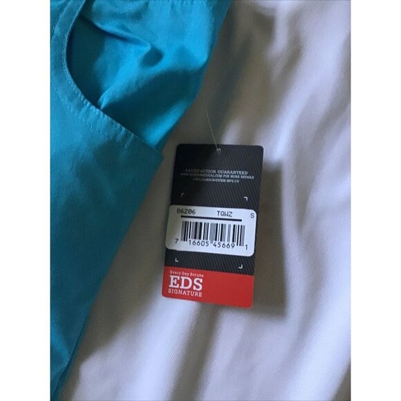 Dickies EDS Signature Womens Drawstring Scrub Pants Small Caribbean Blue Cotton - Picture 5 of 12